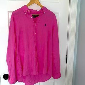 Linen pink shirt